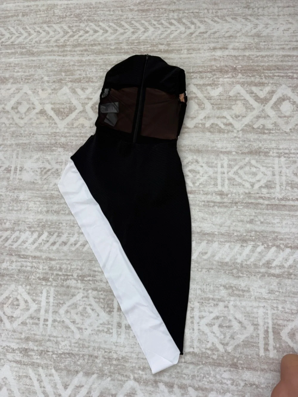 Elegant black and white dance costume
